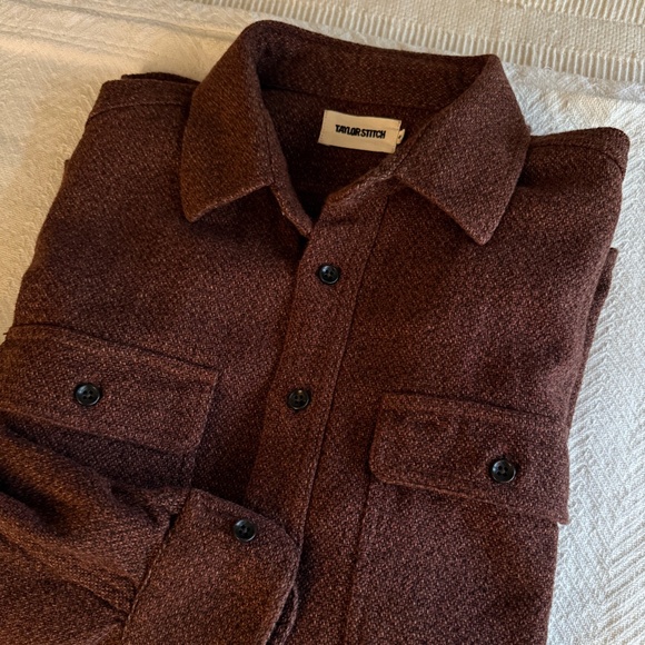 Taylor Stitch The Ledge Shirt in Burgundy Linen Tweed - Picture 1 of 3